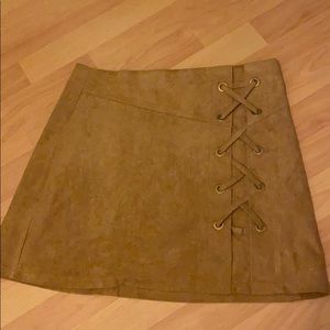 Camel suede skirt NWT